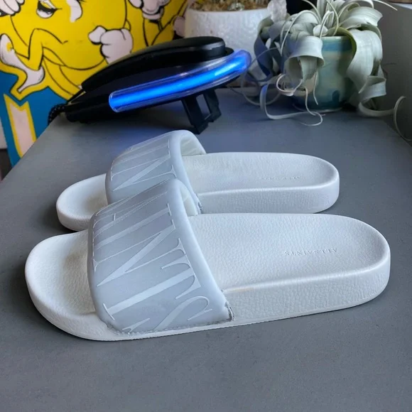 All Saints White Puffer Flip Flops Sliders 38 7.5 allsaints sandal balenciaga - Picture 2 of 10